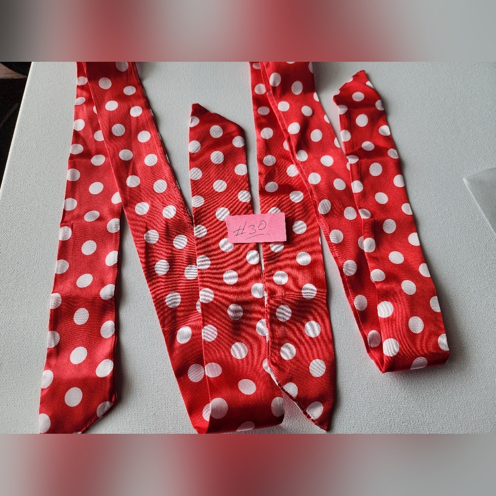 #30  2pc Twilly Set Red Polka Dot